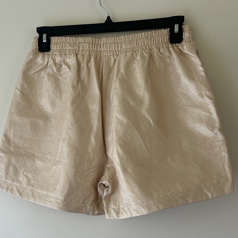 High-Rise Cream Athletic Drawstring Shorts for Women - Picture 6 of 14